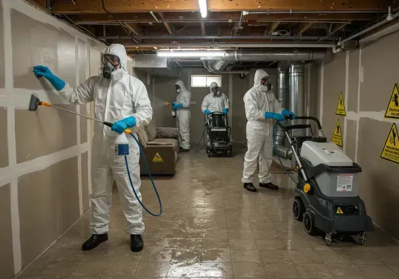 Basement Moisture Removal and Structural Drying process in Iota, LA